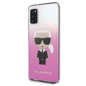 KARL LAGERFELD KLHCA41TRDFKPI za Samsung Galaxy A41 A415 prozorno pink trda zaščita - Karl Full Body Iconic