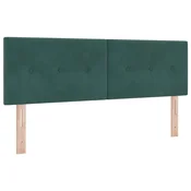 Vidaxl Vzglavje Temno zelena 144 cm Žamet