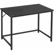 SONGMICS Pisalna miza, majhna računalniška miza, pisarniška miza, delovna soba, spalnica, 50 x 100 x 75 cm, industrijsko oblikovanje, kovinski okvir, črna LWD041B56, (21158015)