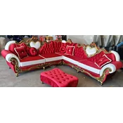 Casa Padrino luxury baroque corner sofa bordeaux red/white/gold