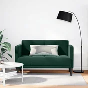 vidaXL Dvosed temno zelen 111 cm žamet