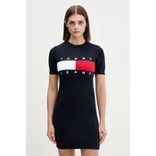 Tommy Jeans Vsakodnevna obleka Flag DW0DW22853 Mornarsko modra Slim Fit