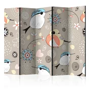 artgeist Paravan Natural Pattern With Birds I, 5-Delni, Dvostranski