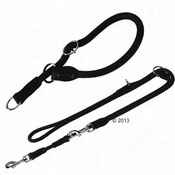 HUNTER Freestyle komplet: ovratnica + povodec, črna - Ovratnica velikosti največ 50 cm + povodec 200 cm