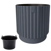 Form-Plastic Okrogli cvetlični lonček Mika Cyli 30 z vstavkom | Antracit