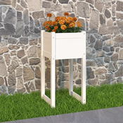 vidaXL Visoka greda bela 40x40x81 cm trdna borovina