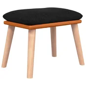 Vidaxl Stolček za noge črn 45x29,5x35 cm blago in umetno usnje