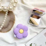 PopSocket Flower with mirror ljubicasti