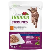 Natural Trainer Cat Sterilised, vrečka - puran - 85 g 85 g