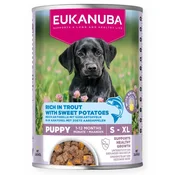 EUKANUBA Life Care Puppy s postrvjo in sladkim krompirjem, mokra hrana za pse, 400g