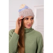 Kesi Cap with fleece Dolores K303 dark beige+blue+yellow