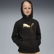 Womens Puma Essentials Metallic Hoodie Youth, Black, Size 11-12Y, Back