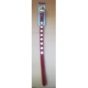 Ovratnica za psa usnjena cvet - 57cm - Rdeča