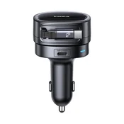 Automobilski punjac Baseus PrimeTrip VR1 60W s rotirajucom glavom, izvlacivim USB-C + USB-A kabelom i dodatnim USB-C izlazom – Cosmic Black