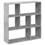 Sobna pregrada / regal za knjige sivi 102x29x103,5 cm drveni