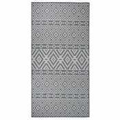 shumee vidaXL Zunanja preproga, ravno tkana, 100x200 cm, modre črte