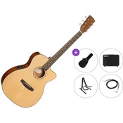 Cort L60CE Premium SET Natural Gloss Elektro-akusticna jumbo