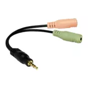 LogiLink Audio adapter 4-pin muški 3.5 mm stereo na 2x 3.5mm ženski