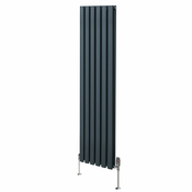 MONSTER Ovalni stebrični radiator in ventili - 1600 mm x 360 mm - antracitno siva, (21569929)