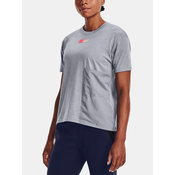 Grey Under Armour Live Woven Pocket Tee