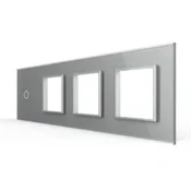 ELEKTRO SMART ELEKTRO SMART stakleni panel za prekidace, 1 + tri okvira, s metalnim nosacem, sivi ES-G299.1G3F-GY