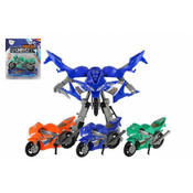 Teddies Transformer motorno kolo/robot iz plastike 15cm - mešanica barv