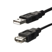 USB produžni kabel (2.0), USB A muški - USB A ženski, 3m, crni