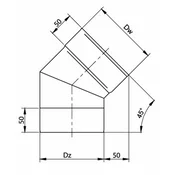 PRODMAX 140 Koleno 45° polno /0,6 mm nerjaveče jeklo
