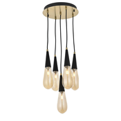 Opviq Luster AV-4236-5ET, 90x33cm, IP20, 220V-240 V, Zlatno-crne boje