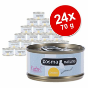 Varčno pakiranje Cosma Nature Kitten 24 x 70 g - Mešano pakiranje