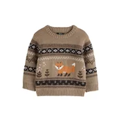 Next Pulover brokat / temno rjava / temno oranžna / bela