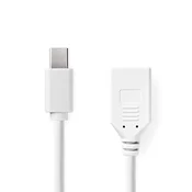 Nedis Mini DisplayPort kabel | DisplayPort 1.2 | Mini DisplayPort Hane | DisplayPort Hona | 21,6 Gbps | ponikljana | 0,20 m | Okrogla | PVC | Vit | Lada