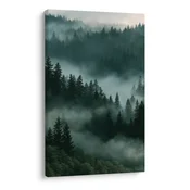 Slika tih gozd v jutranji megli - 80x120