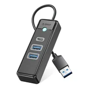 Orico PWC2U-U3 HUB USB adapter - 2x USB 3.0/USB-C 1m, črn