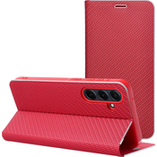 LUNA Book Carbon rdeč ovitek za SAMSUNG A37 5G