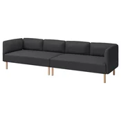 LILLEHEM Modularna sofa 4-sed, Gunnared/tamnosiva drvo