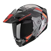 Enduro flip up kaciga Scorpion ADX-2 Galane, srebrna/crvena
