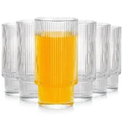 shumee 6x kozarci z žlebovi za vodne pijače Set 320 ml kozarcev