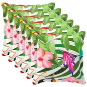 Vidaxl Prevleka za blazino 6 kos HOUTEN Črna 70 x 70 cm Poliester