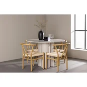 Venture Design Jedilna garnitura Olivia miza in stoli Alfons, miza 110x75 cm, bež