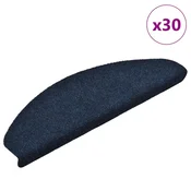 Vidaxl Preproge za stopnice samolepilne 30 kosov 65x21x4 cm temno modre polkrožne velike