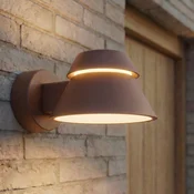 Lucande LED-stenna svetilka za zunanjo uporabo močna, rjava, kovinska, IP44 - Sodobni - Aluminij