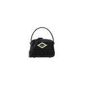 REPLAY Crna crossbody torba s uzorkom pletiva