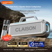 Claison Bluetooth karaoke zvucnik sa 2 mikrofona T91, Beli
