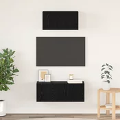 Set TV komoda Zidne 2 pcs Crni hrast Konstruirano drvo