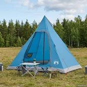 vidaXL 3 oseba Modra 185T poliester s PU premazom