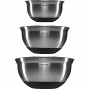 Brabantia Mixing Bowl Set steel matt black, 1, 1.6 & 3 litre