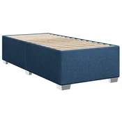 Vidaxl posteljni okvir brez vzmetnice Modra 100x200 cm Tkanina