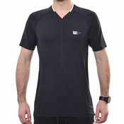 Muški teniski polo Wilson Players Seamless Zip Henley 2.0 - black