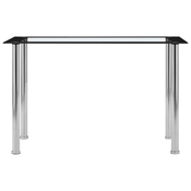 MAISON CHIC Jedilna miza - Kuhinjska miza - Jedilni stol črna in prozorna 120x60x75 cm kaljeno steklo, (21715214)